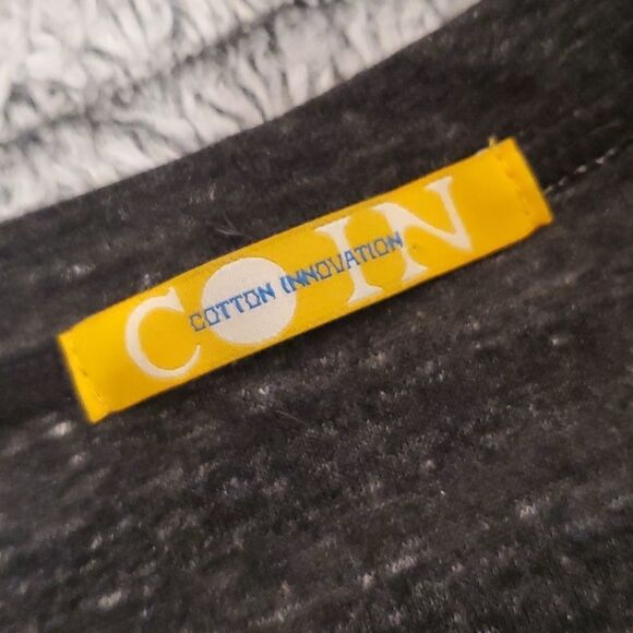 Gray striped high low Cotton Innovation sweatshirt size M - Picture 2 of 6